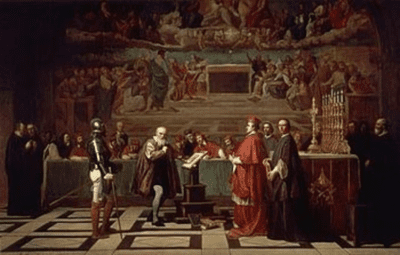 Galileo Convicted of Heresy for Teaching the Heliocentric System of the Earth Revolving Around the Sun