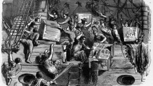 The Boston Tea Party: American Patriots Protest the Tea Tax by Throwing 342 Tea Chests into the Boston Harbor