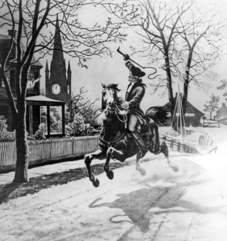 Paul Revere’s Midnight Ride Warning the Patriots that the British were Coming