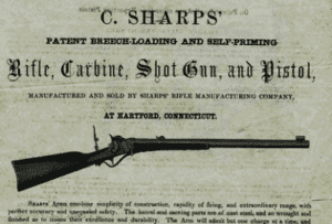 A NY Tribune Article Suggests that Sharps Rifle was an "effective weapon to fight pro-slavery Democrats" and Becomes known as "Beecher's Bible"