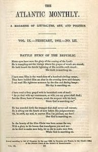 Abolitionist Julia Ward Howe's Inspiring Lyrics to "The Battle Hymn of the Republic" are First Published in "The Atlantic Monthly'