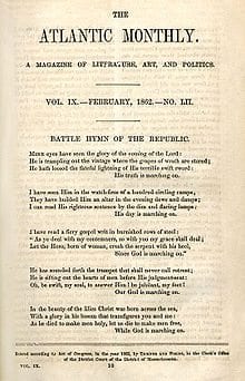 Abolitionist Julia Ward Howe’s Inspiring Lyrics to “The Battle Hymn of the Republic” are First Published in “The Atlantic Monthly’