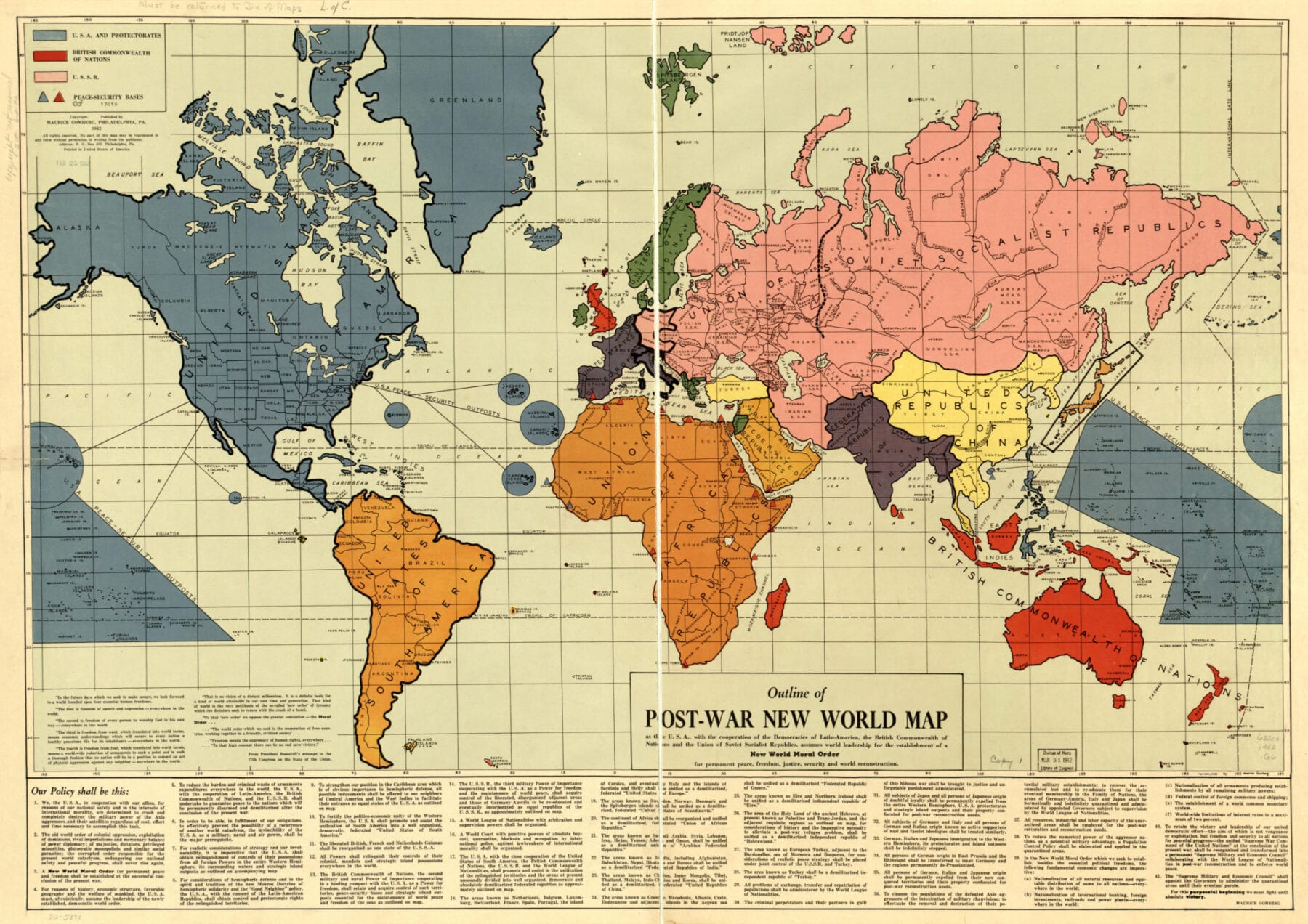 Map for a New World Order on 1941 Communist World Planning – The North American Union