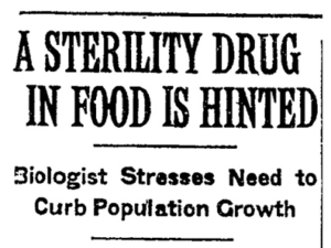New York Times: Spike the Food Supply with Sterilization Chemicals to Cause Global Infertility and Depopulation