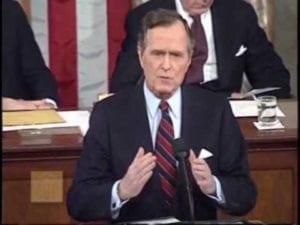 President George HW Bush Announces the Gulf War and "the Opportunity to Forge for Ourselves and Future Generations, a New World Order"