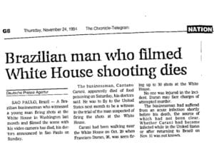Brazillian Man Who Filmed White House Shooting Dies Just Before Testifying on the Incident
