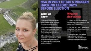 Reality Leigh Winner is Arrested on Suspicion of Leaking an Intelligence Report about Russian Interference in the 2016 U.S. Elections