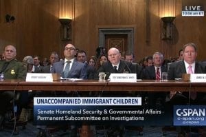 Senate Subcommittee on Investigations Holds Hearing on Unaccompanied Alien Children being Human Trafficked and Abused