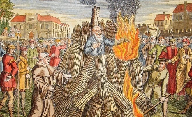 The Oxford Martyrs: Bishops Ridley and Latimer Burned