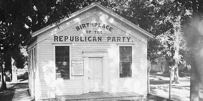 First Republican Party meeting in Ripon, Wisconsin.