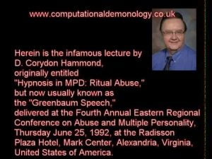 The Greenbaum Speech: Dr. Corydon Hammond's Groundbreaking Speech on SRA, Hypnotic Mind Control Techniques, and Deprogramming