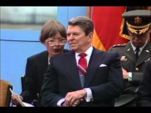 Ronald Reagan Gives His “Remarks at the Brandenburg Gate” in Berlin with these Famous Words, "Mr. Gorbachev, Tear Down This Wall!"