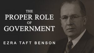 Ezra Taft Benson, Secretary of Agriculture and future President of the Church of Jesus Christ of Latter Day Saints, Gives a Speech on the Proper Role of Government