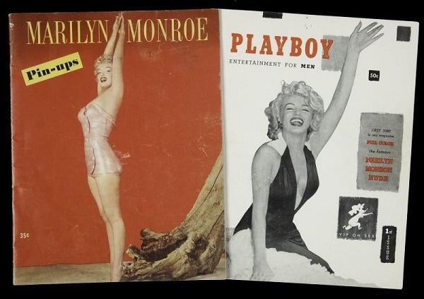 Hugh Hefner Published the first Playboy magazine, Featuring Marilyn Monroe on the Cover and Nude Centerfold