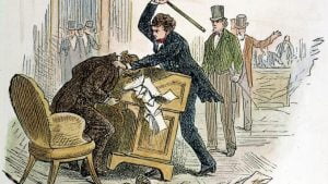 The Caning of Abolitionist Senator Charles Sumner by Democrat