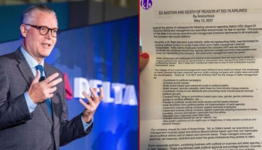 Delta Employees Circulate Scathing Letter Condemning the Company CEO’s Woke ‘Fascism’