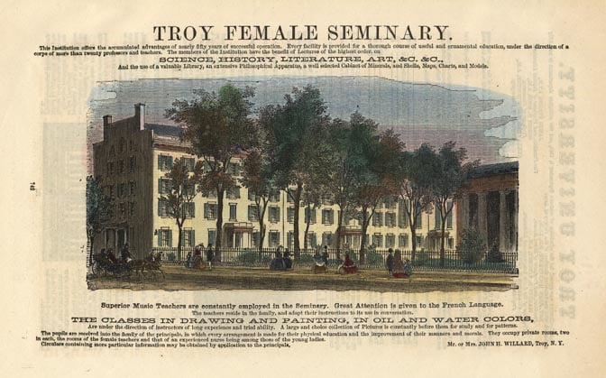 Emma Willard Officially Opens The Troy Female Seminary, the First School that Offers Higher Education for Women