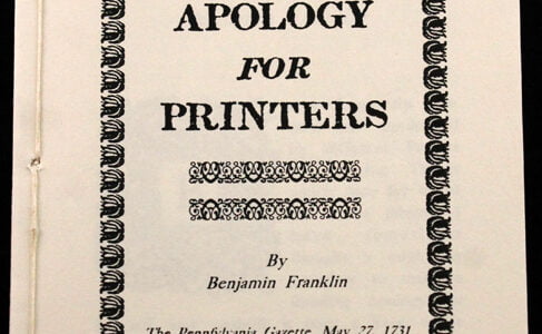 Benjamin Franklin: An Apology for Printers