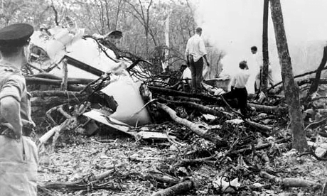 UN Secretary-General Dag Hammarskjöld Killed in Mysterious Plane Crash en route to Cease-fire Negotiations in Uranium-rich Congo